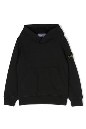 black cotton hoodie STONE ISLAND KIDS | 791661620V0029